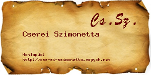 Cserei Szimonetta névjegykártya